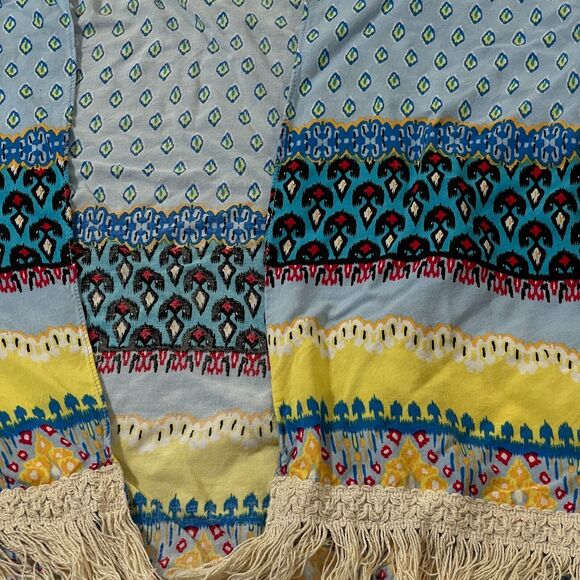 Highness Shirt Womens One Size Regular Short Sleeve Open Front Hippie Boho - Picture 2 of 9